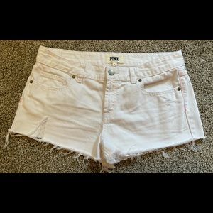 PINK Victoria secret white jean shorts, size 8